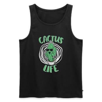 Jardin de cactus - Débardeur bio Premium Homme - noir - Devant - Michal (187cm)