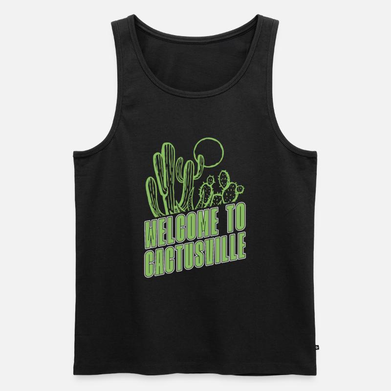 Kaktus Garten - Männer Premium Bio Tank Top - Schwarz