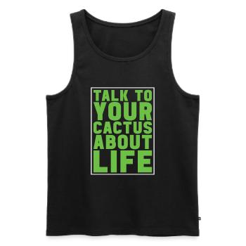 Kaktus Garten - Männer Premium Bio Tank Top - Schwarz - Vorne - Michal (187cm)