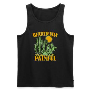 Jardin de cactus - Débardeur bio Premium Homme - noir - Devant - Michal (187cm)