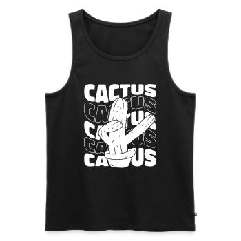 Kaktus Garten - Männer Premium Bio Tank Top - Schwarz - Vorne - Michal (187cm)