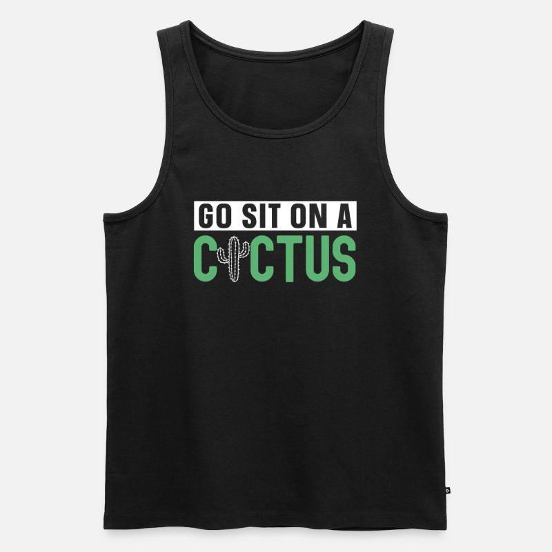 Kaktus Garten - Männer Premium Bio Tank Top - Schwarz