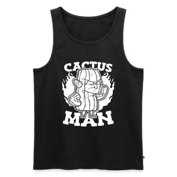Kaktus Garten - Männer Premium Bio Tank Top - Schwarz - Vorne - Michal (187cm)