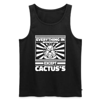 Jardin de cactus - Débardeur bio Premium Homme - noir - Devant - Michal (187cm)