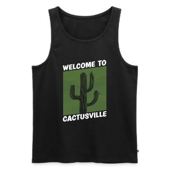 Jardin de cactus - Débardeur bio Premium Homme - noir - Devant - Michal (187cm)