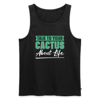 Kaktus Garten - Männer Premium Bio Tank Top - Schwarz - Vorne - Michal (187cm)