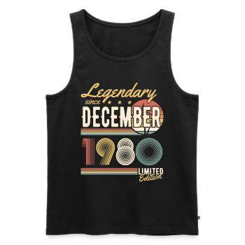 Légendaire depuis décembre 1980 Edition Limitée - Débardeur bio Premium Homme - noir - Devant - AI Model Male 178 light (178cm)