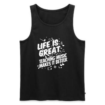 Musiklehrer Musik Lehrer - Männer Premium Bio Tank Top - Schwarz - Vorne - Michal (187cm)