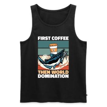Café de poisson-chat - Débardeur bio Premium Homme - noir - Devant - Michal (187cm)