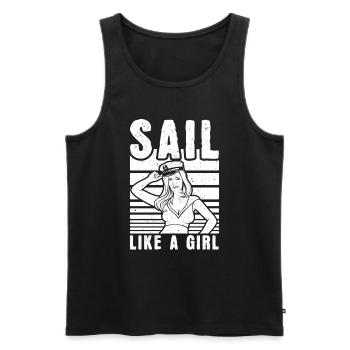 Segeln Segler Segelboot Mädchen - Männer Premium Bio Tank Top - Schwarz - Vorne - Michal (187cm)