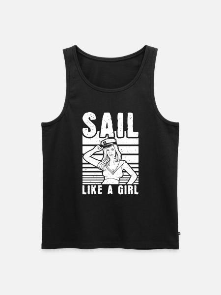 Sailing Sailor Sailboat Girls - Men's Premium Organic Tank Top - black