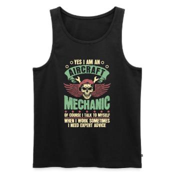 Aircraft mechanic skull - Men's Premium Organic Tank Top - black - Front - Michal (187cm)