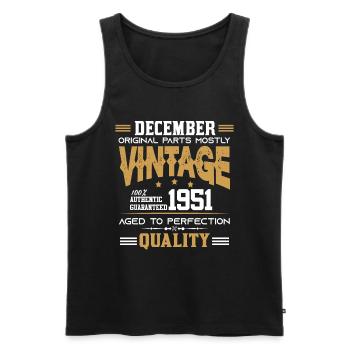Vintage Aged To Perfection December 1951 - Men's Premium Organic Tank Top - black - Front - Michal (187cm)