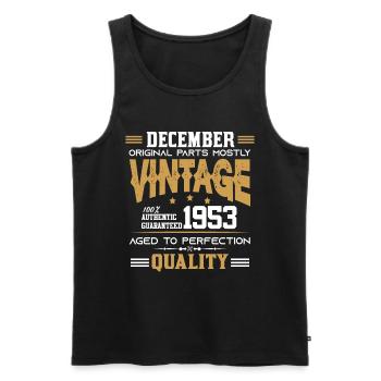 Vintage Aged To Perfection December 1953 - Men's Premium Organic Tank Top - black - Front - Michal (187cm)