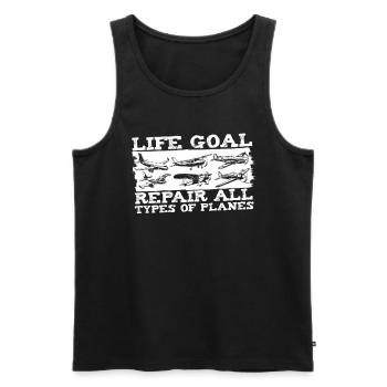 Flugzeug Mechaniker Lustig - Männer Premium Bio Tank Top - Schwarz - Vorne - AI Model Male 178 light (178cm)
