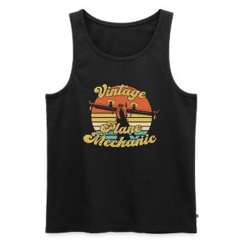 Flugzeug Mechaniker - Männer Premium Bio Tank Top - Schwarz - Vorne - AI Model Male 178 light (178cm)