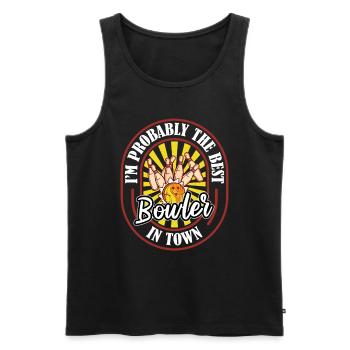 Bowling Bowlen Bowler Witzig - Männer Premium Bio Tank Top - Schwarz - Vorne - AI Model Male 178 light (178cm)