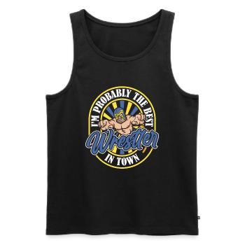 Wrestling Wrestler Humor - Männer Premium Bio Tank Top - Schwarz - Vorne - Michal (187cm)
