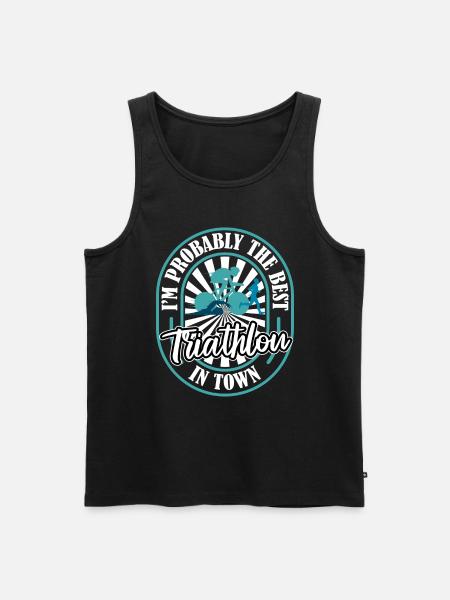 Triathlon Triathlete Lustig - Men's Premium Organic Tank Top - black