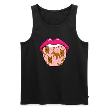 Kangaroo tongue - Men's Premium Organic Tank Top - black - Front - Michal (187cm)