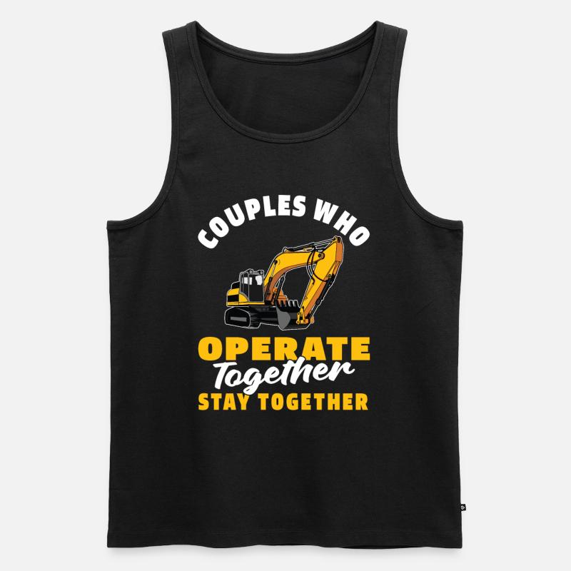 Baggerfahrer Paar - Männer Premium Bio Tank Top - Schwarz