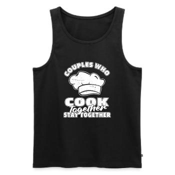 Cook Cooking Couple - Men's Premium Organic Tank Top - black - Front - AI Model Male 178 light (178cm)