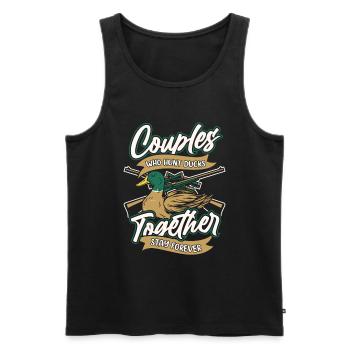 Duck Hunting Duck Hunting Pair - Men's Premium Organic Tank Top - black - Front - AI Model Male 178 light (178cm)