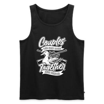 Duck Hunting Duck Hunting Pairs - Men's Premium Organic Tank Top - black - Front - AI Model Male 178 light (178cm)