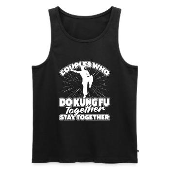 Kung Fu Couple - Men's Premium Organic Tank Top - black - Front - Michal (187cm)