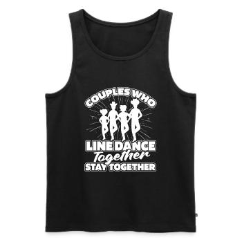 Line Dance Paar - Männer Premium Bio Tank Top - Schwarz - Vorne - Michal (187cm)