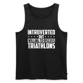 Triathlon Triathlete Introverts - Men's Premium Organic Tank Top - black - Front - AI Model Male 178 light (178cm)