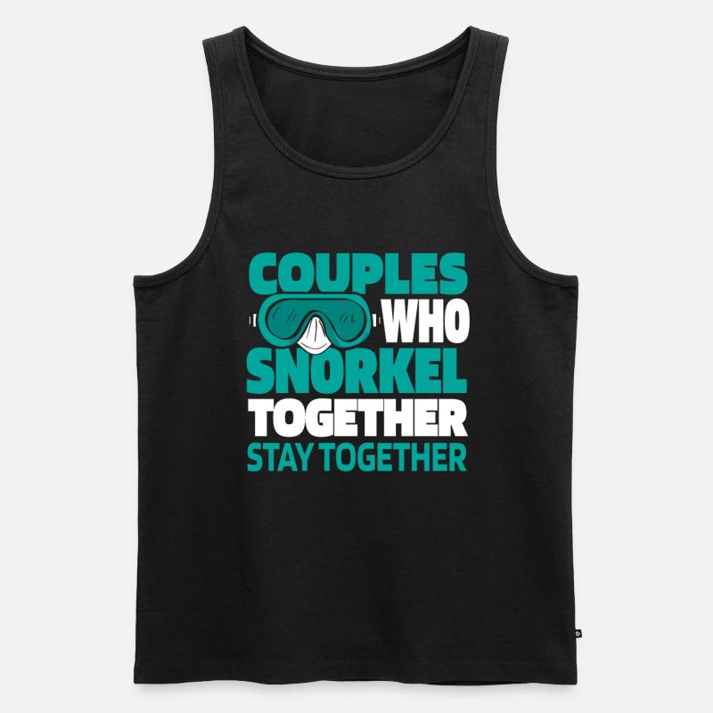 Schnorcheln Paar - Männer Premium Bio Tank Top - Schwarz