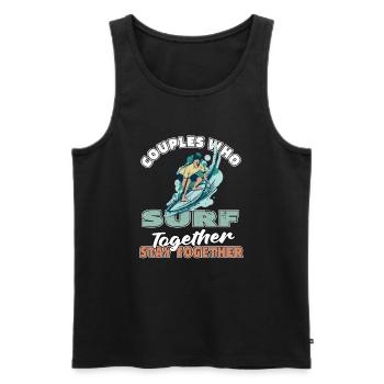 Surfer Surfing Couple - Débardeur bio Premium Homme - noir - Devant - Michal (187cm)