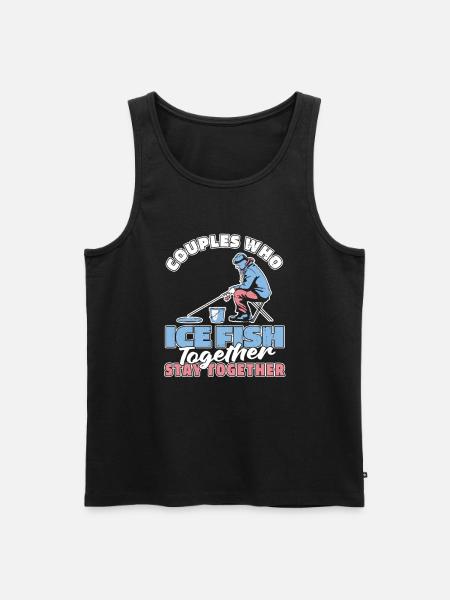 Ice Fishing Ice Fishing Couple - Men's Premium Organic Tank Top - black