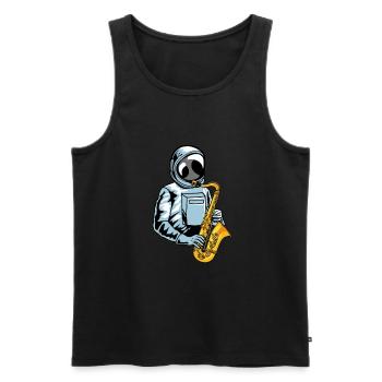 Saxophone Saxophone Astronaute - Débardeur bio Premium Homme - noir - Devant - AI Model Male 178 light (178cm)