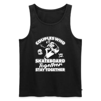 Skateboard Skater Couple - Men's Premium Organic Tank Top - black - Front - Michal (187cm)