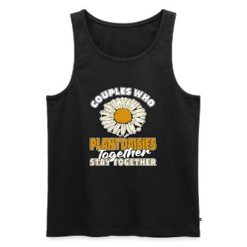 Goose Flower Daisy Pair - Men's Premium Organic Tank Top - black - Front - Michal (187cm)