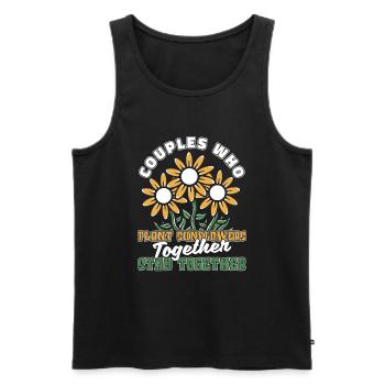 Sunflower Pair - Men's Premium Organic Tank Top - black - Front - AI Model Male 178 light (178cm)