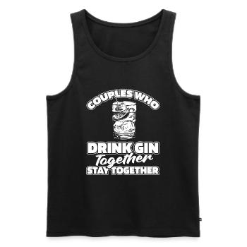Gin Pair - Men's Premium Organic Tank Top - black - Front - AI Model Male 178 light (178cm)