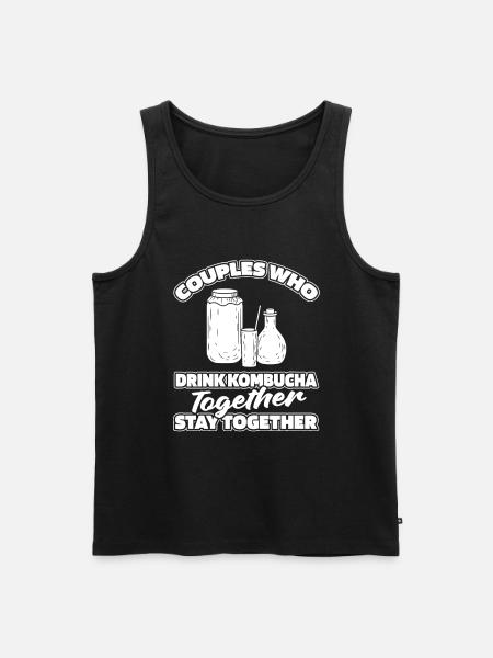 Kombucha pair - Men's Premium Organic Tank Top - black