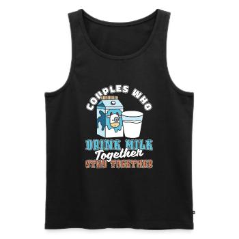 Kuh Milch Paar - Männer Premium Bio Tank Top - Schwarz - Vorne - Michal (187cm)
