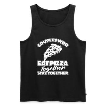 Couple de pizzas - Débardeur bio Premium Homme - noir - Devant - AI Model Male 178 light (178cm)