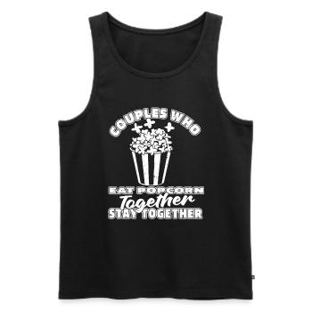 Popcorn Pair - Men's Premium Organic Tank Top - black - Front - AI Model Male 178 light (178cm)