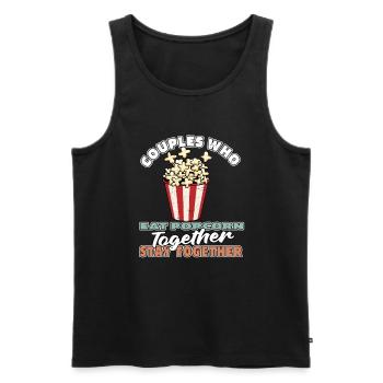 Popcorn Pair - Men's Premium Organic Tank Top - black - Front - AI Model Male 178 light (178cm)