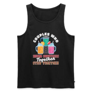 Smoothie Pair - Men's Premium Organic Tank Top - black - Front - AI Model Male 178 light (178cm)