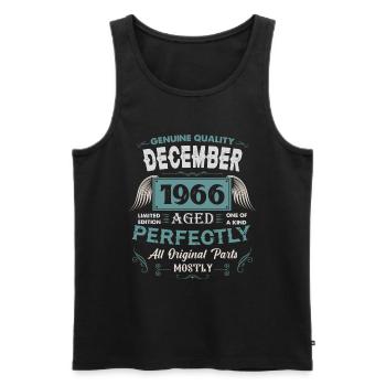 Dezember 1966 Vintage Geburtstag Geschenk - Männer Premium Bio Tank Top - Schwarz - Vorne - Michal (187cm)