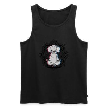 Yoga Dachshund - Men's Premium Organic Tank Top - black - Front - Michal (187cm)