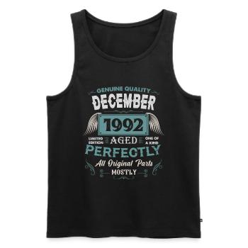Dezember 1992 Vintage Geburtstag Geschenk - Männer Premium Bio Tank Top - Schwarz - Vorne - Michal (187cm)