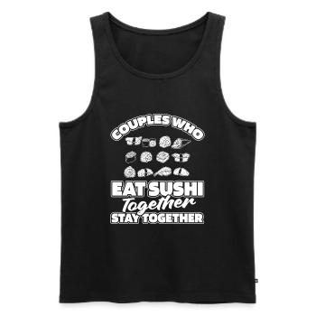 Sushi Paar - Männer Premium Bio Tank Top - Schwarz - Vorne - AI Model Male 178 light (178cm)