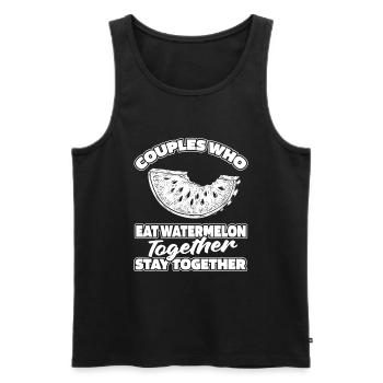 Watermelon Pair - Men's Premium Organic Tank Top - black - Front - AI Model Male 178 light (178cm)